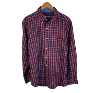 BF419 Mens Chaps Ralph Lauren Designer Plaid Button Down Shirt XL